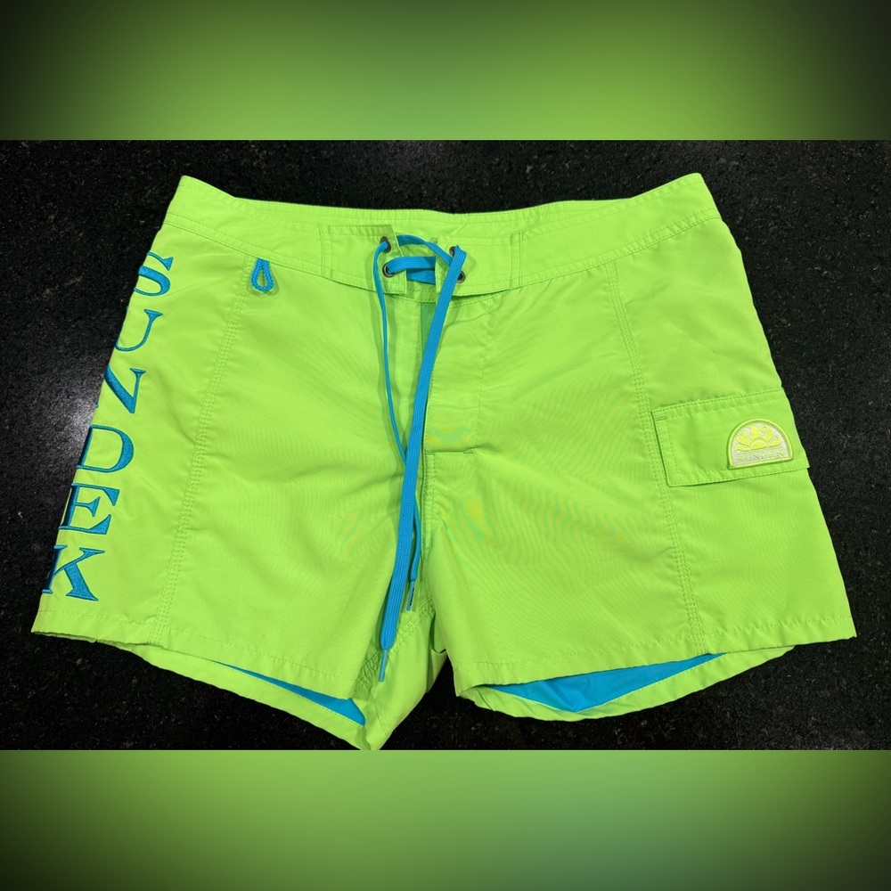Sundek Neon Green Swim Sport Shorts
